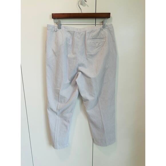 Lands' End Womens Pants Cropped Size 10 Seersucker Clam Digger Summer Cotton - Picture 10 of 11